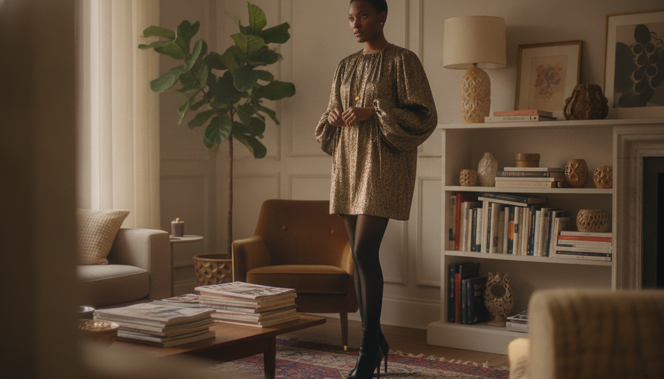 Chloé Silk Lamé Puff-Sleeve Mini Dress: Styling Guide