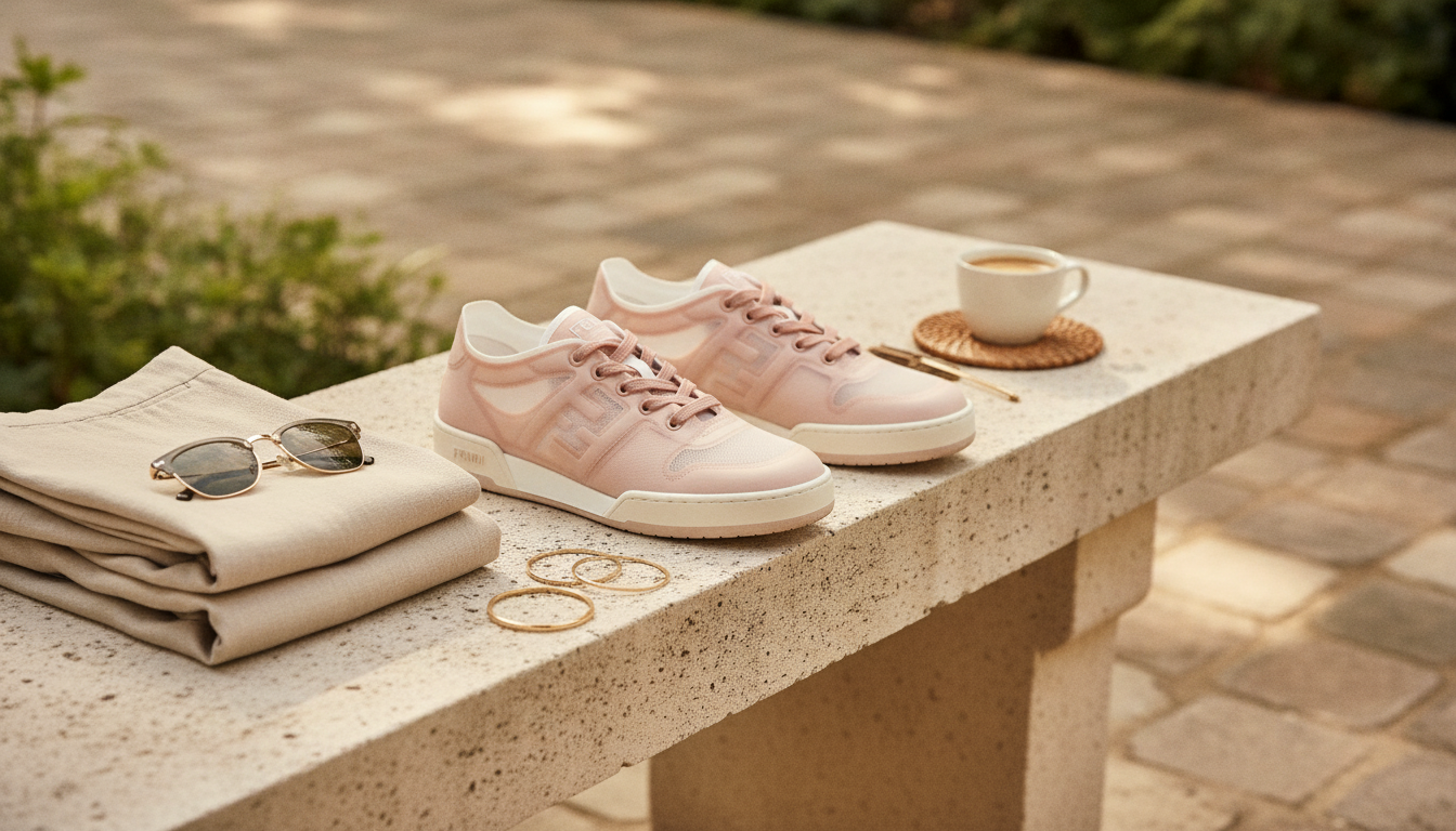Fendi Match Nude-Pink Embossed Sneakers: Fit & Styling