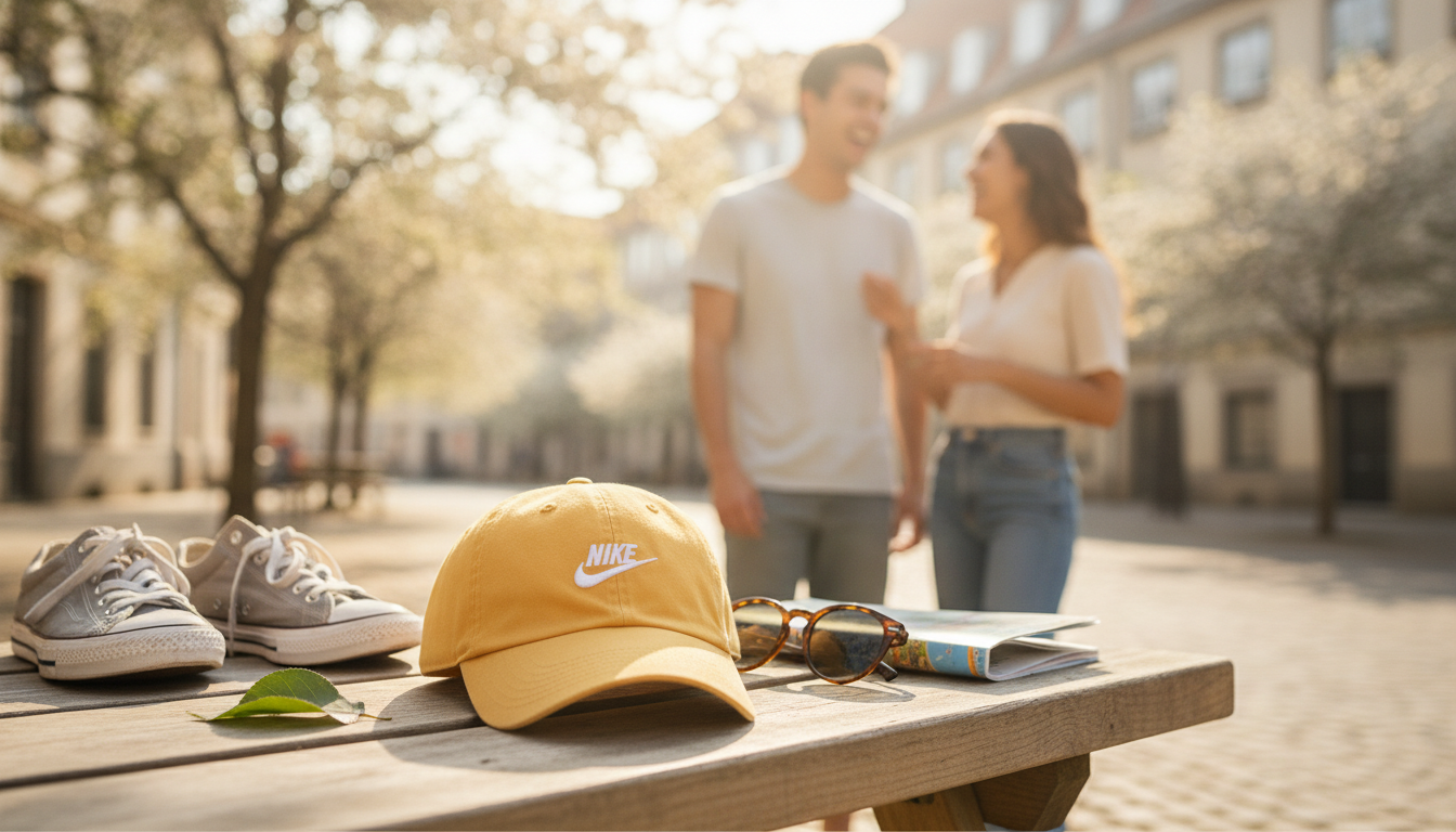 Nike Men’s Yellow Cap with Print: Bright Everyday Style
