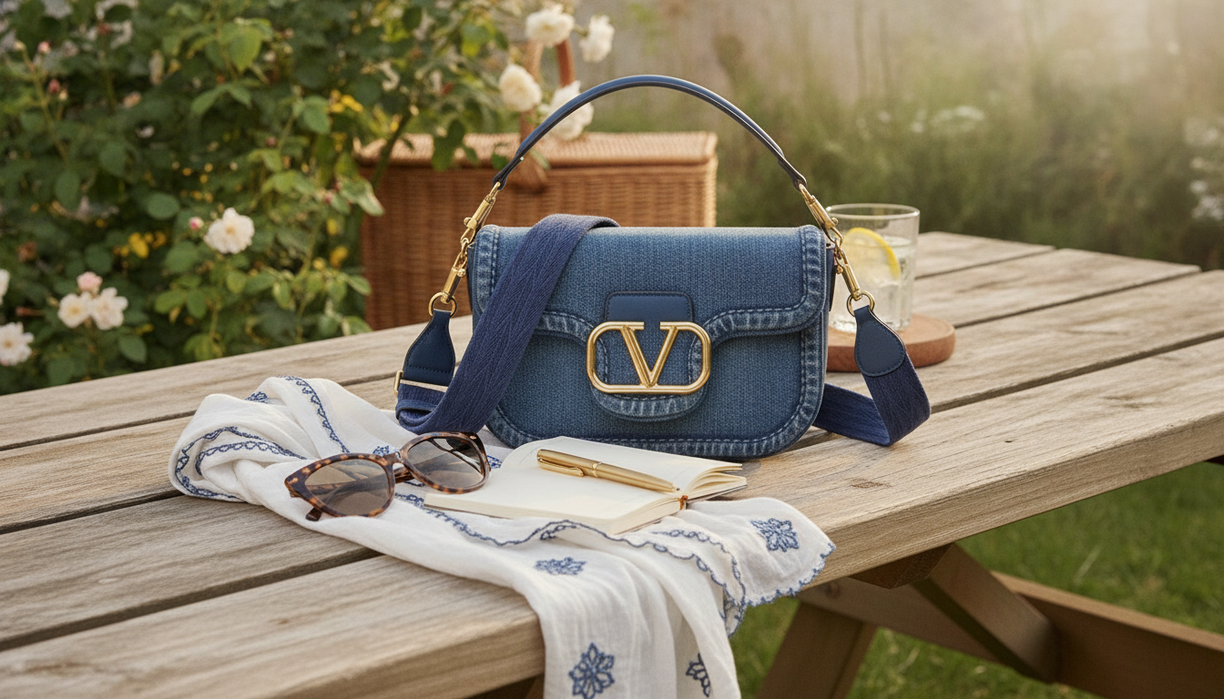 Valentino VLogo Denim Shoulder Bag: Styling & Care Tips