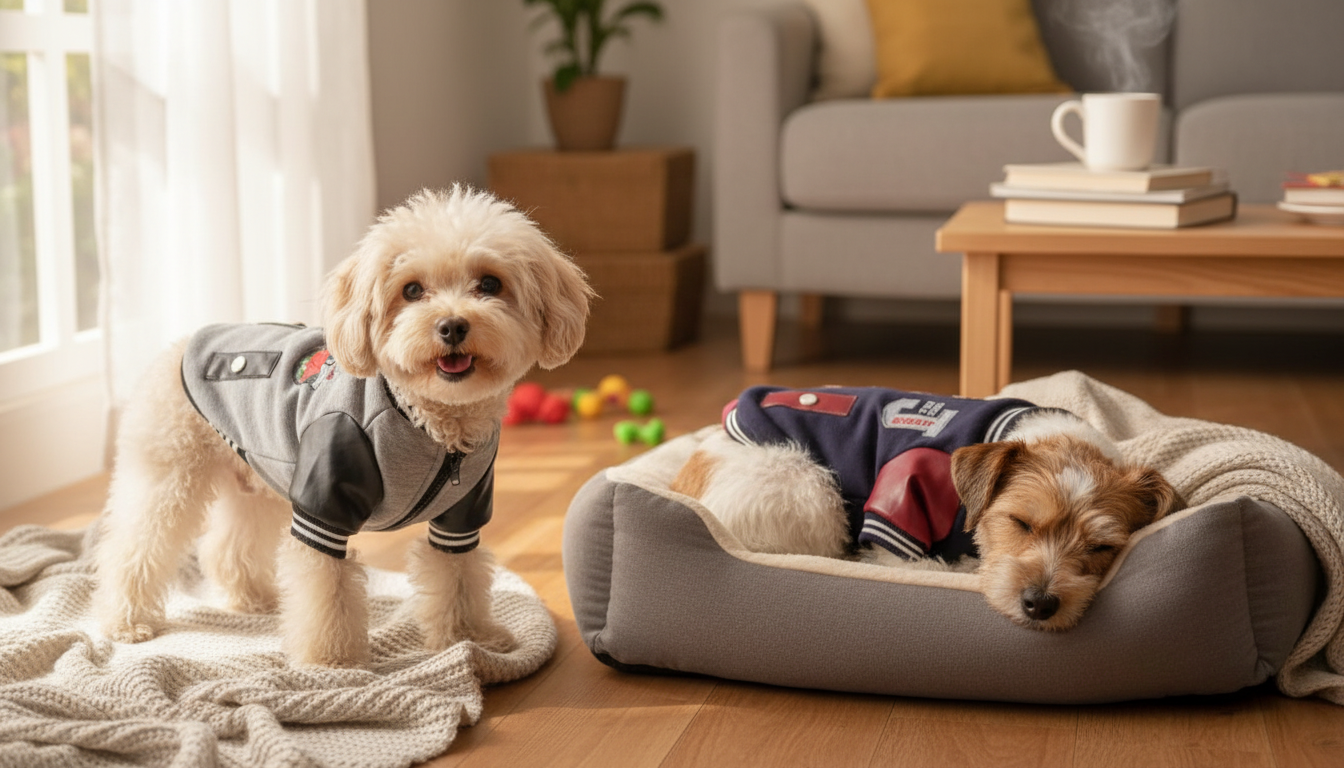 Zipper Baseball Dog Coat: Easy On-Off Warmth for Smalls